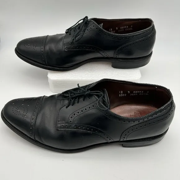 Allen Edmonds Sanford Oxford Wing Tip Mens Shoes Black Leather Sz 12 D 58993