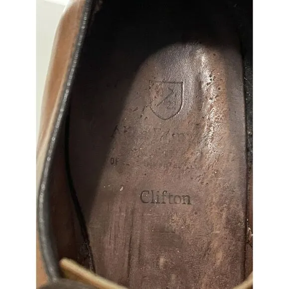 Allen Edmonds Shoes Men 9 3E EEE Clifton Walnut Brown Cap-Toe‎ Leather Oxford