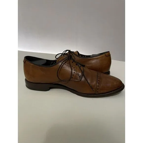 Allen Edmonds Shoes Men 9 3E EEE Clifton Walnut Brown Cap-Toe‎ Leather Oxford