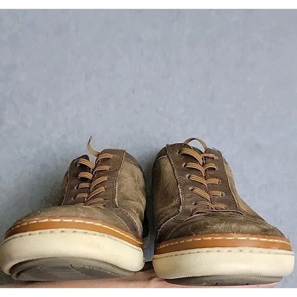 Allen Edmonds Shoes Mens 9.5 Porter Brown Leather Elastic Lace Up Preppy READ