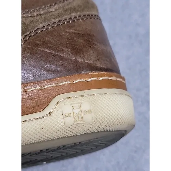 Allen Edmonds Shoes Mens 9.5 Porter Brown Leather Elastic Lace Up Preppy READ