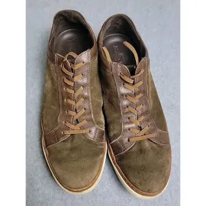 Allen Edmonds Shoes Mens 9.5 Porter Brown Leather Elastic Lace Up Preppy READ