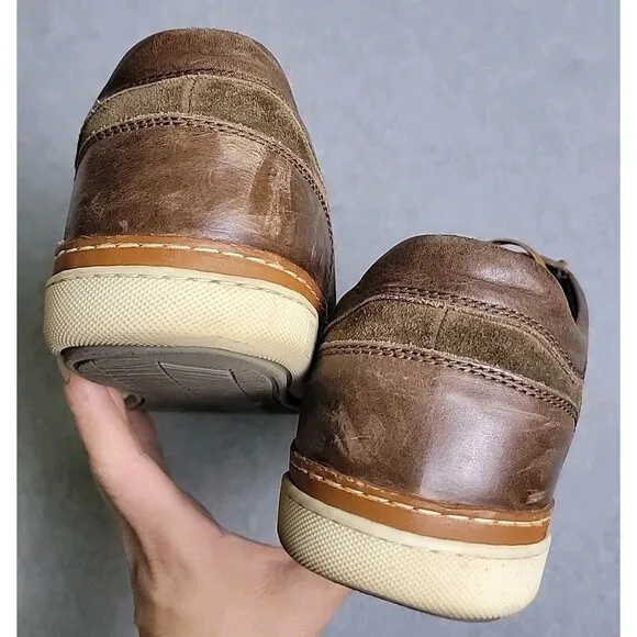 Allen Edmonds Shoes Mens 9.5 Porter Brown Leather Elastic Lace Up Preppy READ