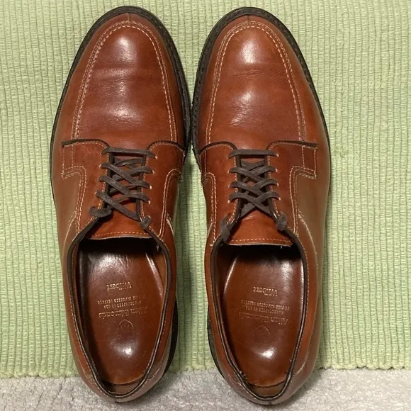 Allen Edmonds Wilbert Oxford Men's Brown Leather Handcrafted Shoes Size US 10.5