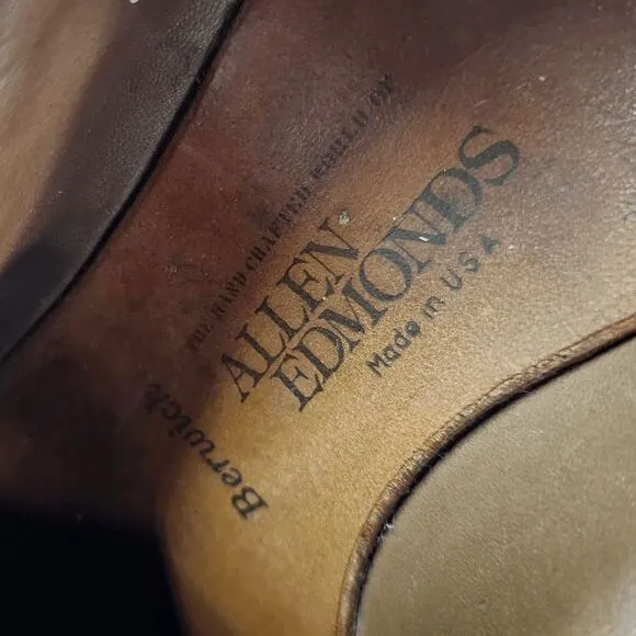 Allen Edmonds Berwick Mens 8 Longwing Wingtip Leather Tassel Loafer Shoes