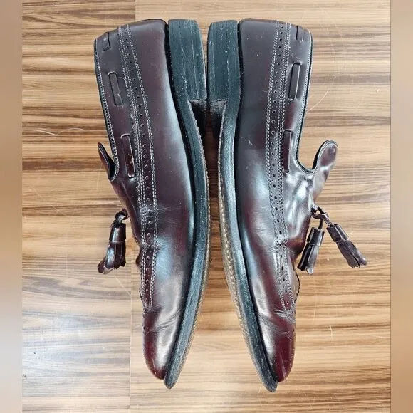 Allen Edmonds Berwick Mens 8 Longwing Wingtip Leather Tassel Loafer Shoes