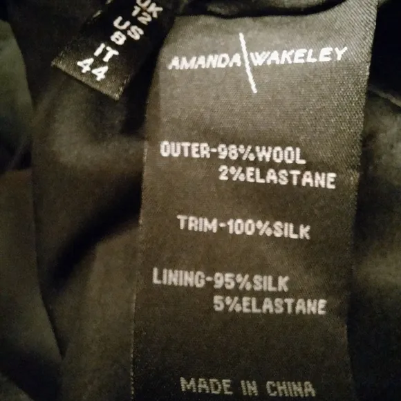 AMANDA WAKELEY Silk Wool Luxury Riding Show Jacket Blazer Suit Equestrian 8