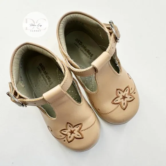 ANDANENES Girl Toddler Walker Leather Shoes Size 18c / 15MX