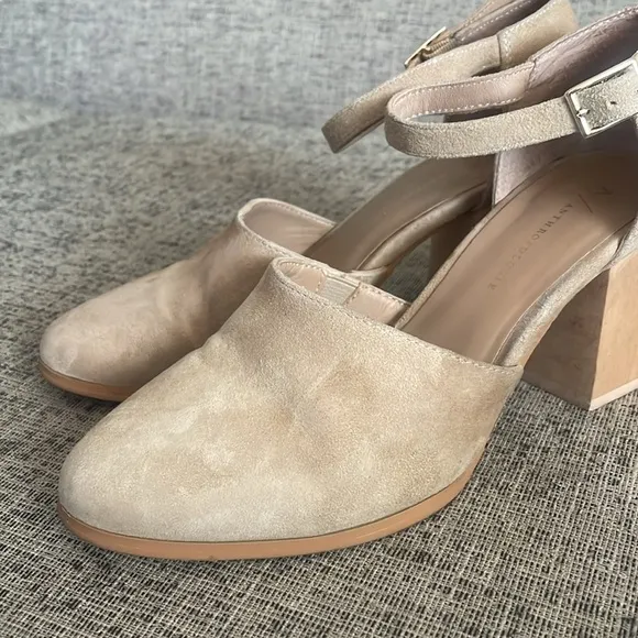 Anthropologie Meredith Block Heel Suede Shoes Size 7.5