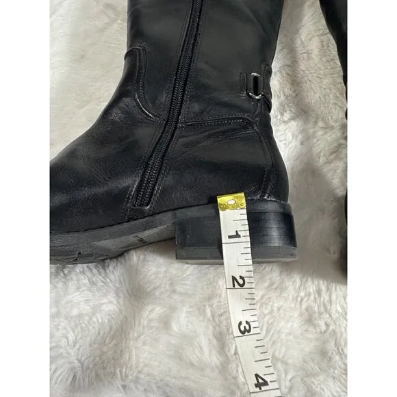Antonio Melani Size 8.5M NEERA black Leather Knee High Boots Womens Shoes