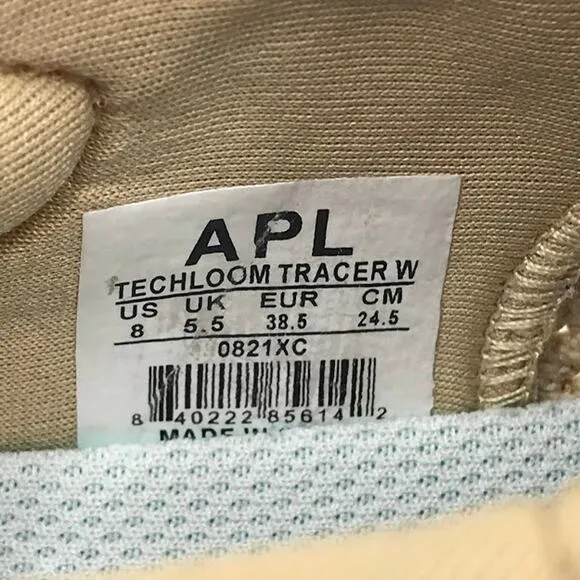 APL Womens TechLoom Tracer Sneaker Shoes 8 Champagne Lace Up Metallic Knit