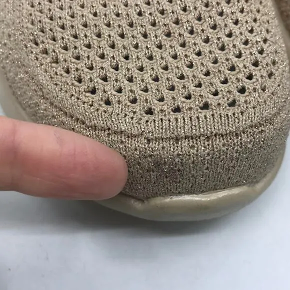 APL Womens TechLoom Tracer Sneaker Shoes 8 Champagne Lace Up Metallic Knit
