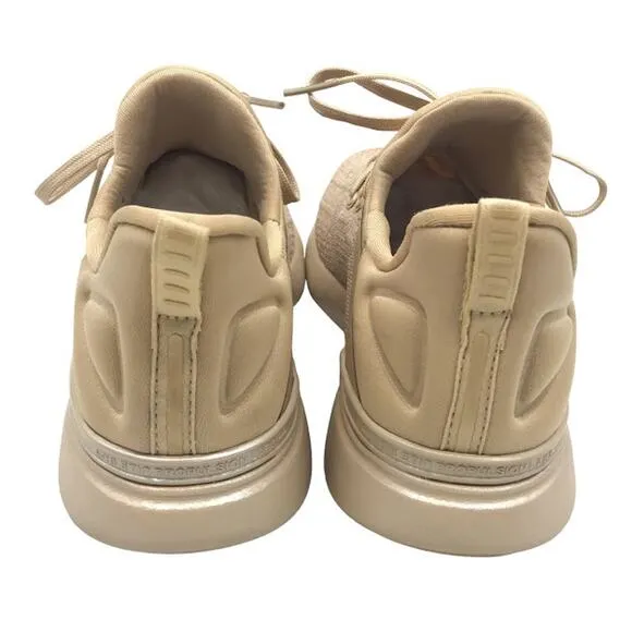 APL Womens TechLoom Tracer Sneaker Shoes 8 Champagne Lace Up Metallic Knit