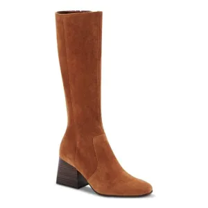 AQUA COLLEGE Womens Brown Tori Square Toe Stacked Heel Boots Shoes 8 M