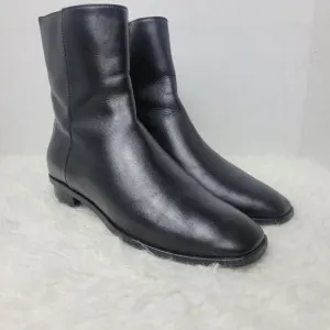 Aquatalia Lucie Women's Bootie Size 7.5  Weatherproof Black Leather Square-Toe