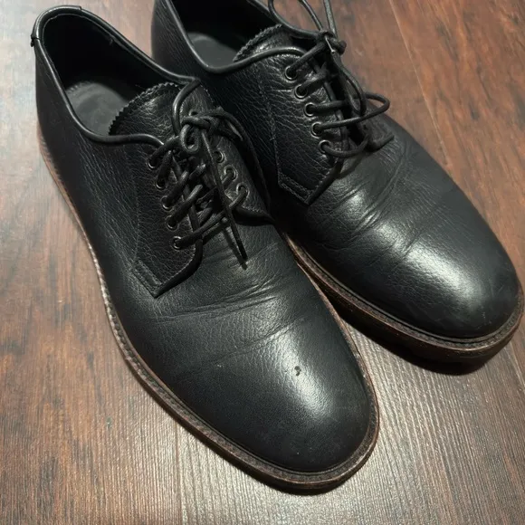 Aquatalia Men’s Leon Black Leather Lace Up Waterproof Shoes Size 9