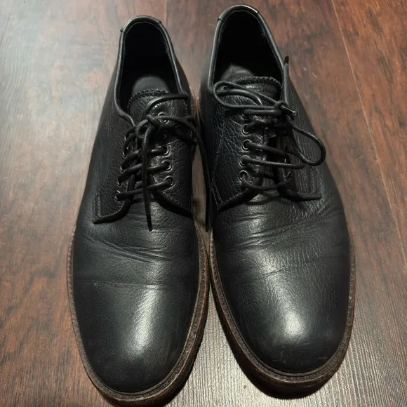 Aquatalia Men’s Leon Black Leather Lace Up Waterproof Shoes Size 9