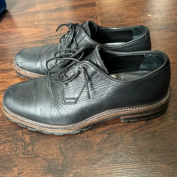 Aquatalia Men’s Leon Black Leather Lace Up Waterproof Shoes Size 9