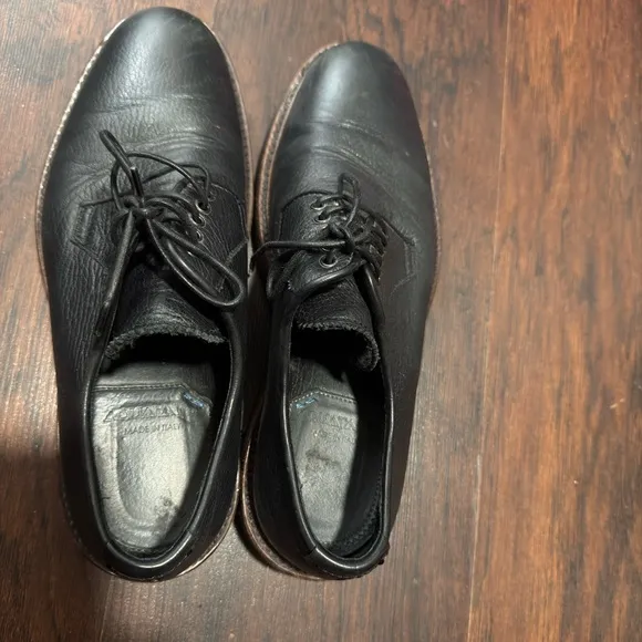 Aquatalia Men’s Leon Black Leather Lace Up Waterproof Shoes Size 9
