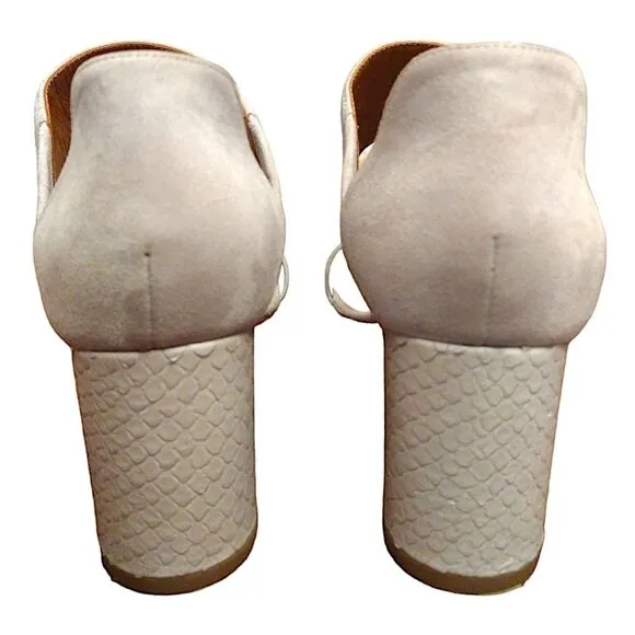 Aquatalia 'Suzanne' Suede Open Toe Block Heel Sandals, Size 6.5, Gray