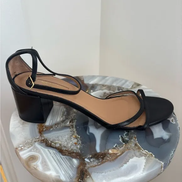 Aquazzura Black Leather Strappy Women's Sandals