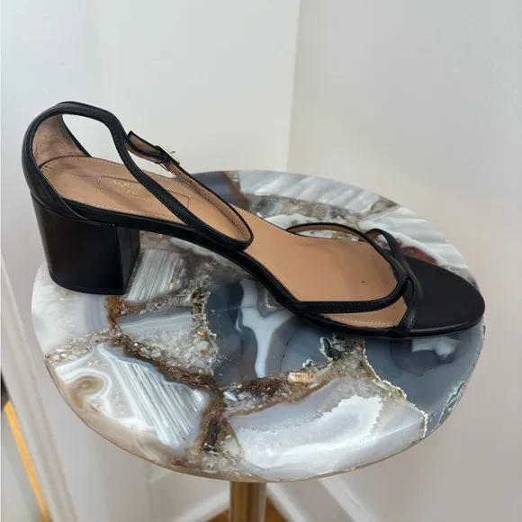 Aquazzura Black Leather Strappy Women's Sandals