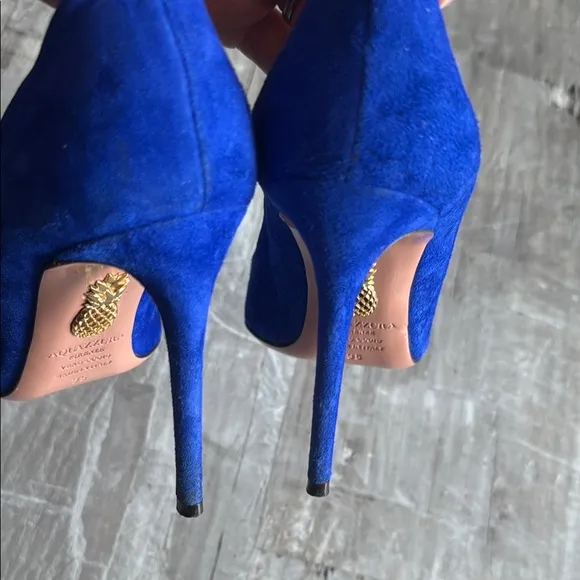 Aquazzura Elegant Blue Suede Women's Heels