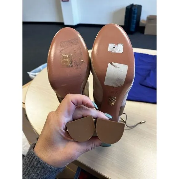 Aquazzura Kaya Beige Biscotto Platform Open Toe Suede Heels sz 41 or 10.5 NWOT