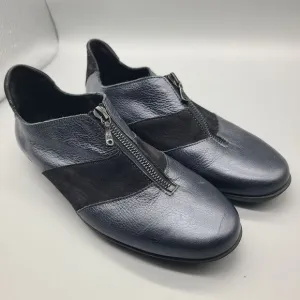 Arche womens Shoes Flat Comfort France Steel Metallic  Front Zipper sz 8/ 39