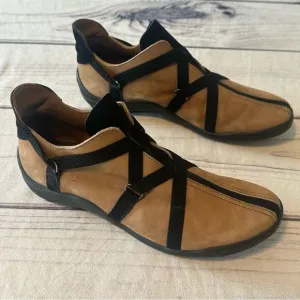 Arche Gluck Veau Nubuck Olive Color Leather Shoes Women Sz 8.5 US Made in France