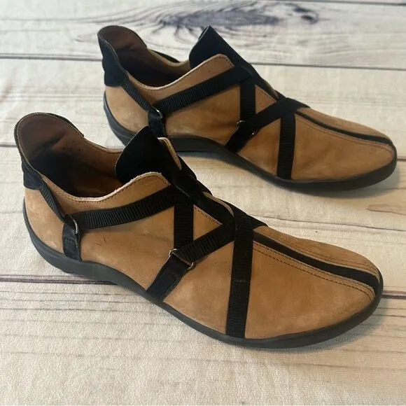 Arche Gluck Veau Nubuck Olive Color Leather Shoes Women Sz 8.5 US Made in France