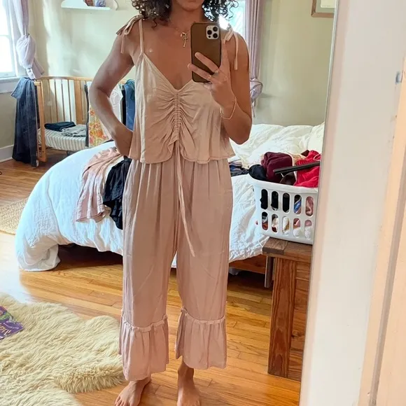 Archived Set: Myrah Peñaloza Donna tube top and pants silk satin