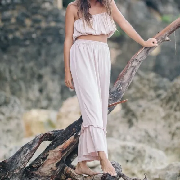 Archived Set: Myrah Peñaloza Donna tube top and pants silk satin