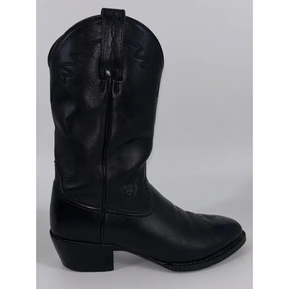 Ariat Men's Sedona Cowboy Boots Black Size 8.5D 34601 Stitching Logo Western EUC