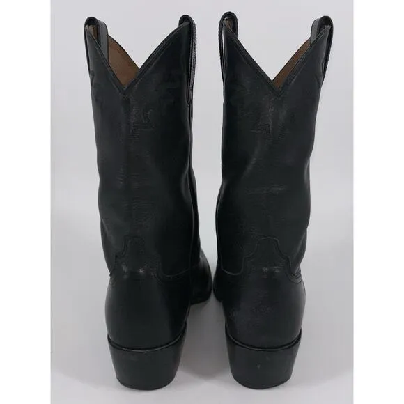 Ariat Men's Sedona Cowboy Boots Black Size 8.5D 34601 Stitching Logo Western EUC
