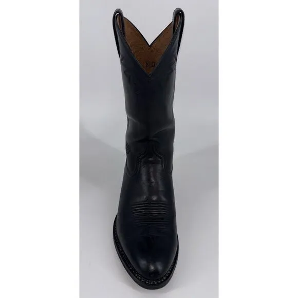 Ariat Men's Sedona Cowboy Boots Black Size 8.5D 34601 Stitching Logo Western EUC