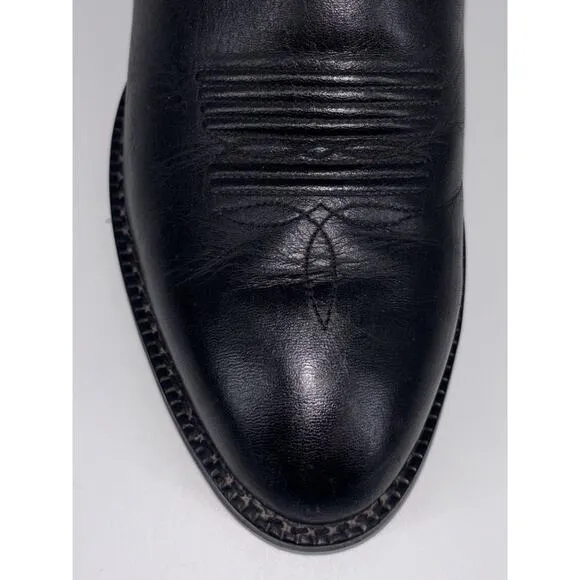 Ariat Men's Sedona Cowboy Boots Black Size 8.5D 34601 Stitching Logo Western EUC