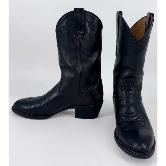 Ariat Men's Sedona Cowboy Boots Black Size 8.5D 34601 Stitching Logo Western EUC