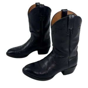 Ariat Men's Sedona Cowboy Boots Black Size 8.5D 34601 Stitching Logo Western EUC