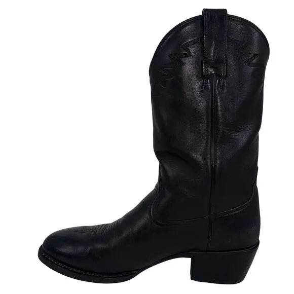 Ariat Men's Sedona Cowboy Boots Black Size 8.5D 34601 Stitching Logo Western EUC