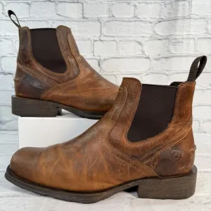 Ariat Midtown Rambler Square Toe Chelsea Boots Mens 10.5D Barn Brown 10019868