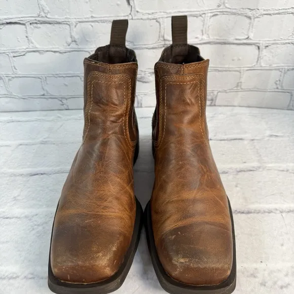 Ariat Midtown Rambler Square Toe Chelsea Boots Mens 10.5D Barn Brown 10019868
