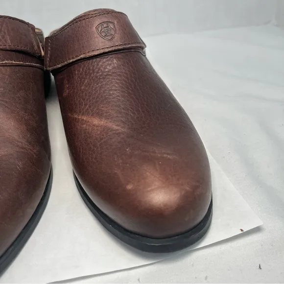 Ariat Sport Mule Brown Leather Slip On Shoes Heels Comfort Women 9.5