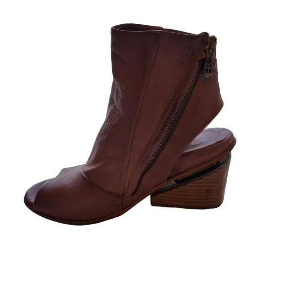 A.S.98 Mauve Open Toe Booties Size 37