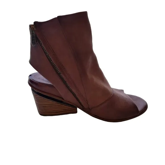 A.S.98 Mauve Open Toe Booties Size 37