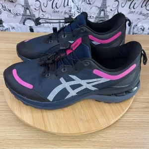 👟👟👟Asics Gel Kayano 28 Shoes Women 9 Pink black Navy. Quick laces.
