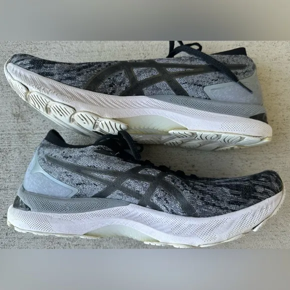Asics Gel Nimbus 23 Knit Sheet Rock Gray Black Running Shoe 1011B008 Size 12 VGC