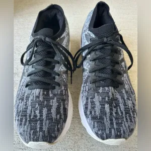 Asics Gel Nimbus 23 Knit Sheet Rock Gray Black Running Shoe 1011B008 Size 12 VGC