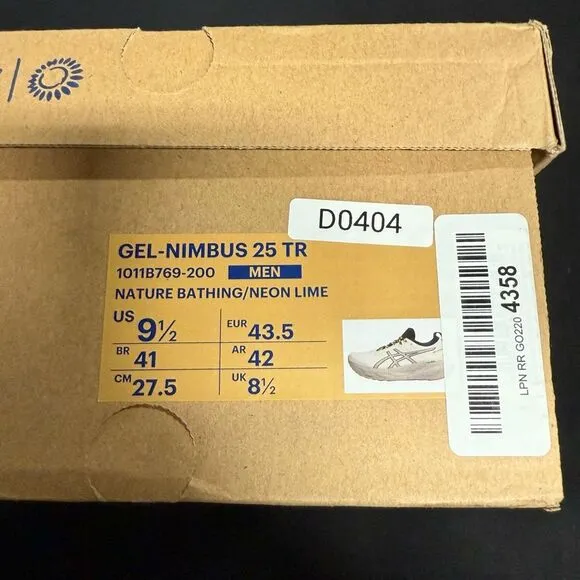 Asics Gel Nimbus 25 TR Trail Running Shoes Sneakers 9.5