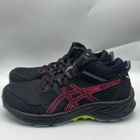 Asics Gel Venture Womens Size 8 Black/Pink Trail Running Shoes Sneakers 1012B315